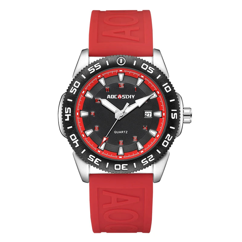 Watches for Men Fashion Cool Outdoor Student Sport Watch Silicone Strap Luminous Date Waterproof Men's Quartz Wristwatch Gifts