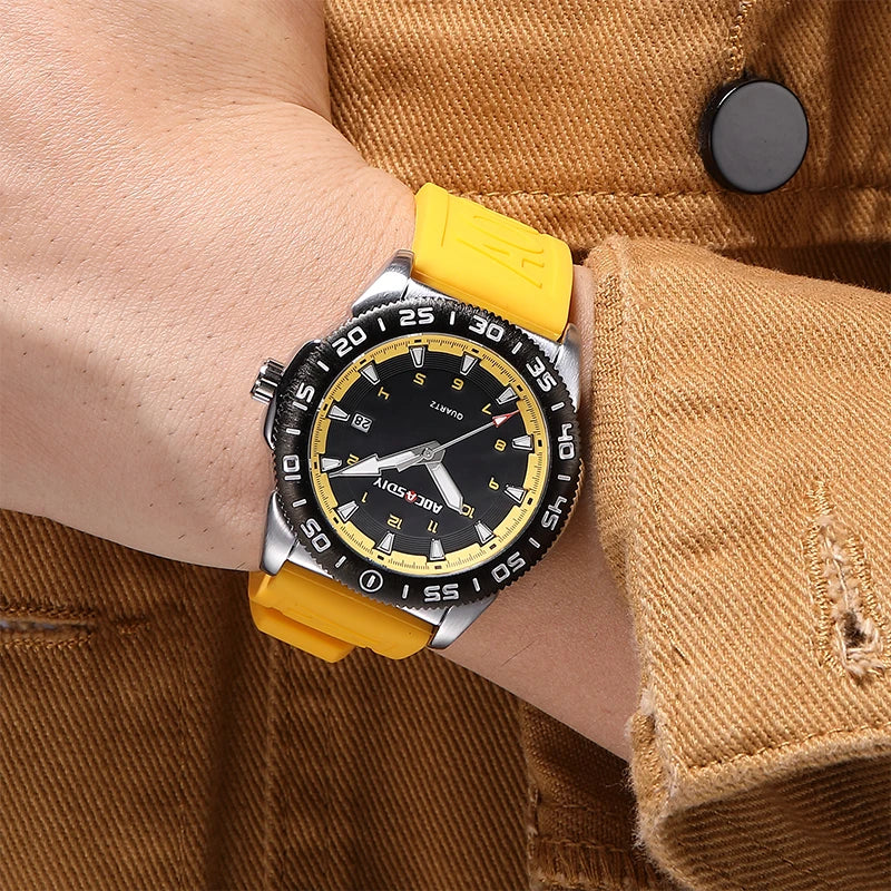 Watches for Men Fashion Cool Outdoor Student Sport Watch Silicone Strap Luminous Date Waterproof Men's Quartz Wristwatch Gifts