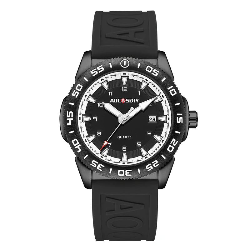Watches for Men Fashion Cool Outdoor Student Sport Watch Silicone Strap Luminous Date Waterproof Men's Quartz Wristwatch Gifts