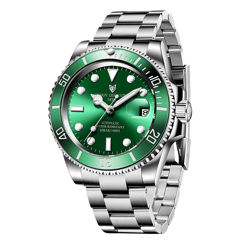 LIGE Top Brand Vintage Mechanical Watches Men Fashion Business Luxury Mens Watch Waterproof Luminous Automatic Wristwatch Reloj