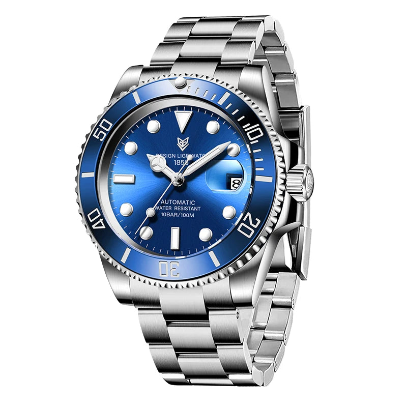 LIGE Top Brand Vintage Mechanical Watches Men Fashion Business Luxury Mens Watch Waterproof Luminous Automatic Wristwatch Reloj