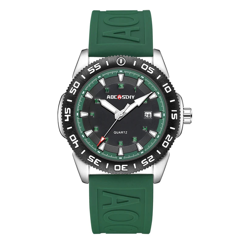 Watches for Men Fashion Cool Outdoor Student Sport Watch Silicone Strap Luminous Date Waterproof Men's Quartz Wristwatch Gifts
