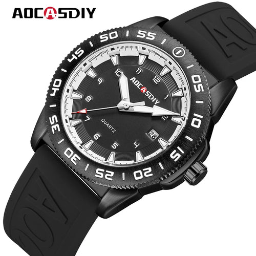 Watches for Men Fashion Cool Outdoor Student Sport Watch Silicone Strap Luminous Date Waterproof Men's Quartz Wristwatch Gifts